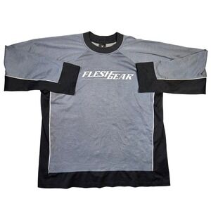 Y2k Vtg Fleshgear Long Sleeve Graphic‎ Shirt 2000s Punk Grunge Motocross Skater